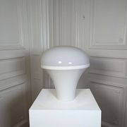 1970s “Mushroom” designer lamp in opaline glass and ABS base.