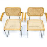 2 armchairs B64, Marcel Breuer, Italy, 2000