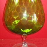 Vase vert en forme de verre à cognac vintage 70'