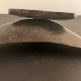 Brutalist metal ashtray or empty pocket signed R. Roux, 1950