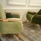 Club Chair fabric with armrests teak 50s 60s