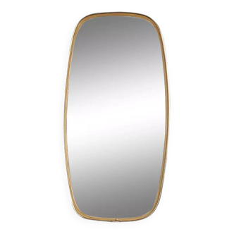 Rearview mirror and free form from the 50s - 60s on gold frame