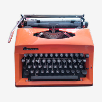 Triumph Adler Contessa Luxury Typewriter Vintage Orange