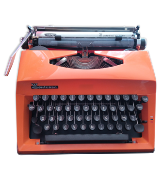 Triumph Adler Contessa Luxury Typewriter Vintage Orange