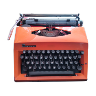 Machine à écrire triumph adler contessa de luxe vintage orange