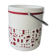 Vintage white opaline ice bucket with red patterns.