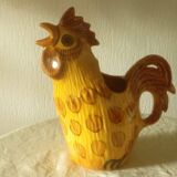Vintage earthenware rooster pitcher
