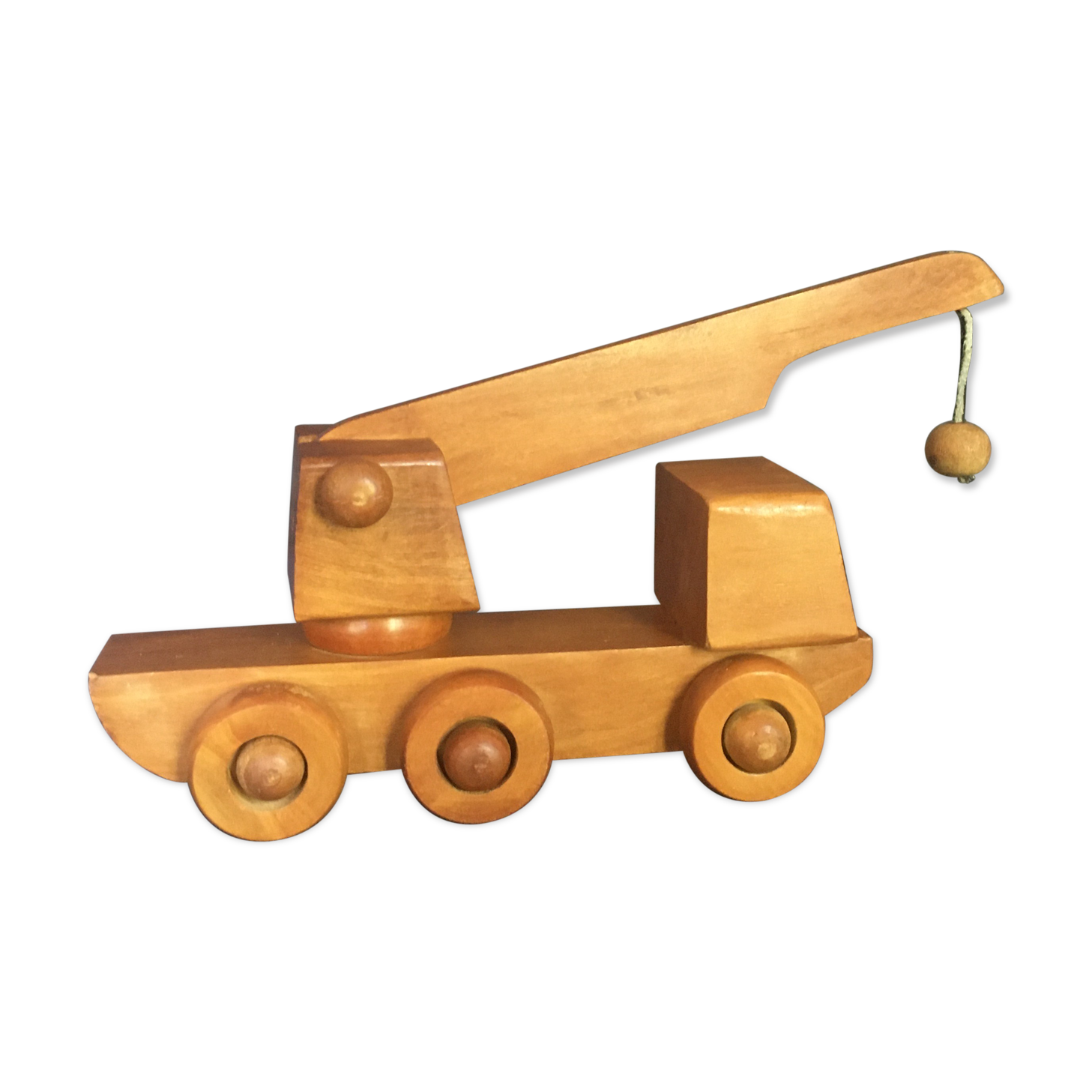 Toy wood truck vintage crane