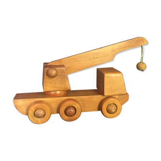 Toy wood truck vintage crane