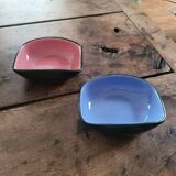 Paire de coupelles en céramique émaillée bicolore, années 1970