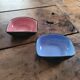 Pair of two-tone glazed ceramic bowls – 1970s