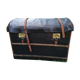 Carriage trunk leather wicker brass linen