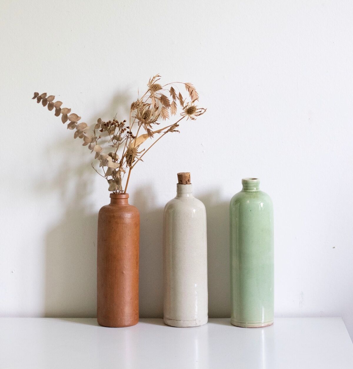 Vintage brown stoneware bottle