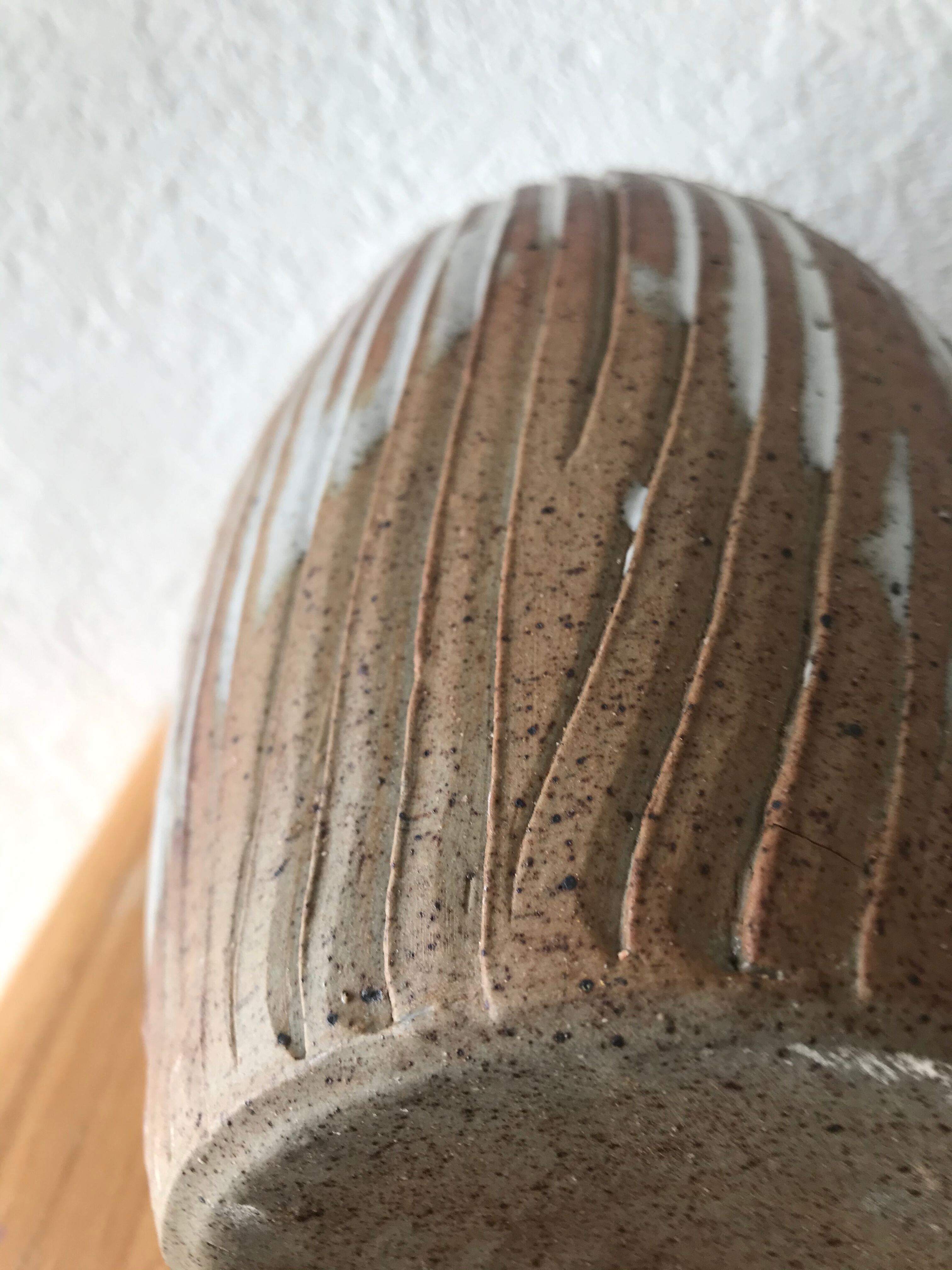 Large enamelled sandstone vase