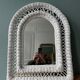 Rattan mirror, white woven wicker, 1960 57x73cm