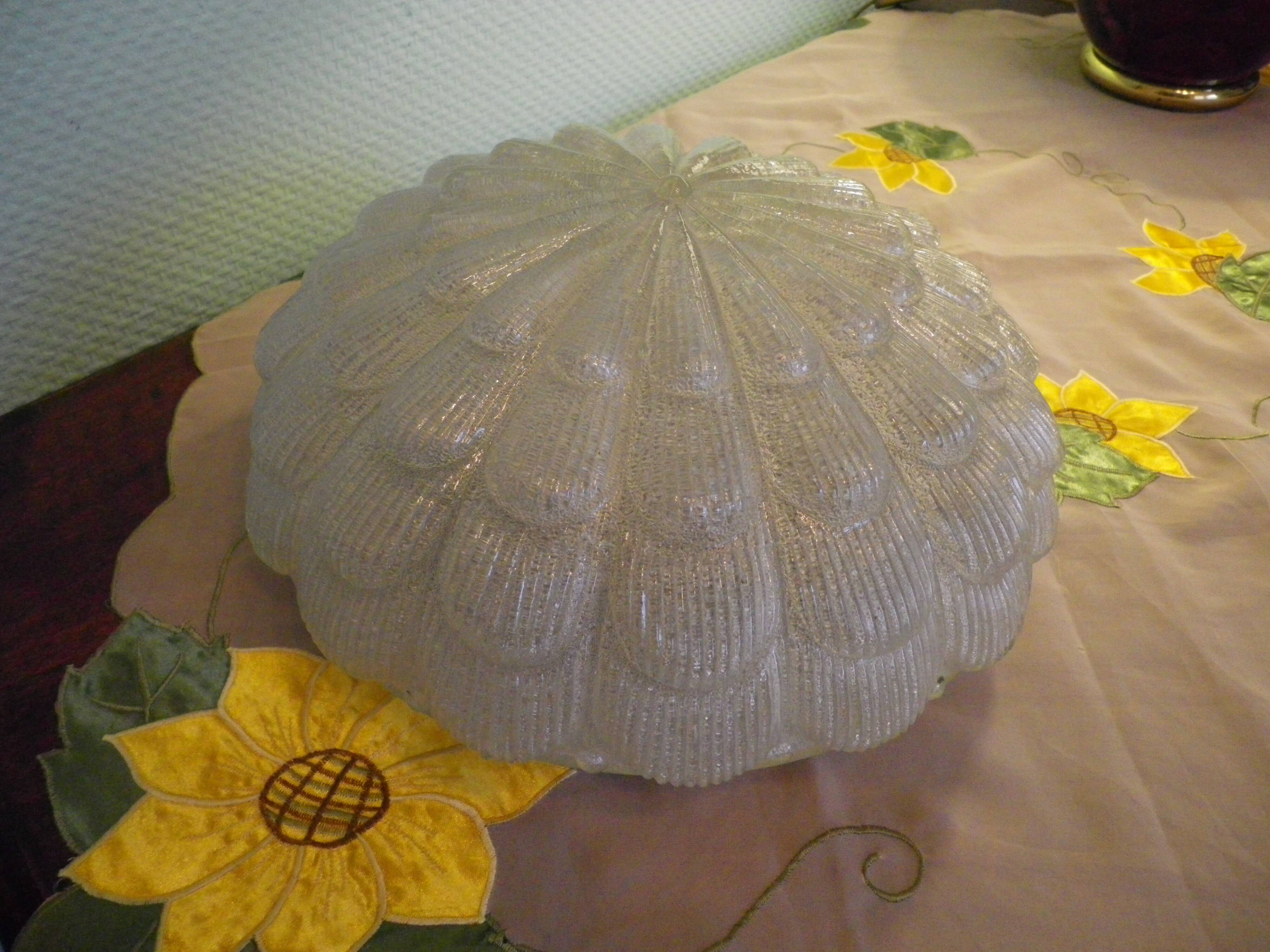 Flower-shaped press glass and glass ceiling light