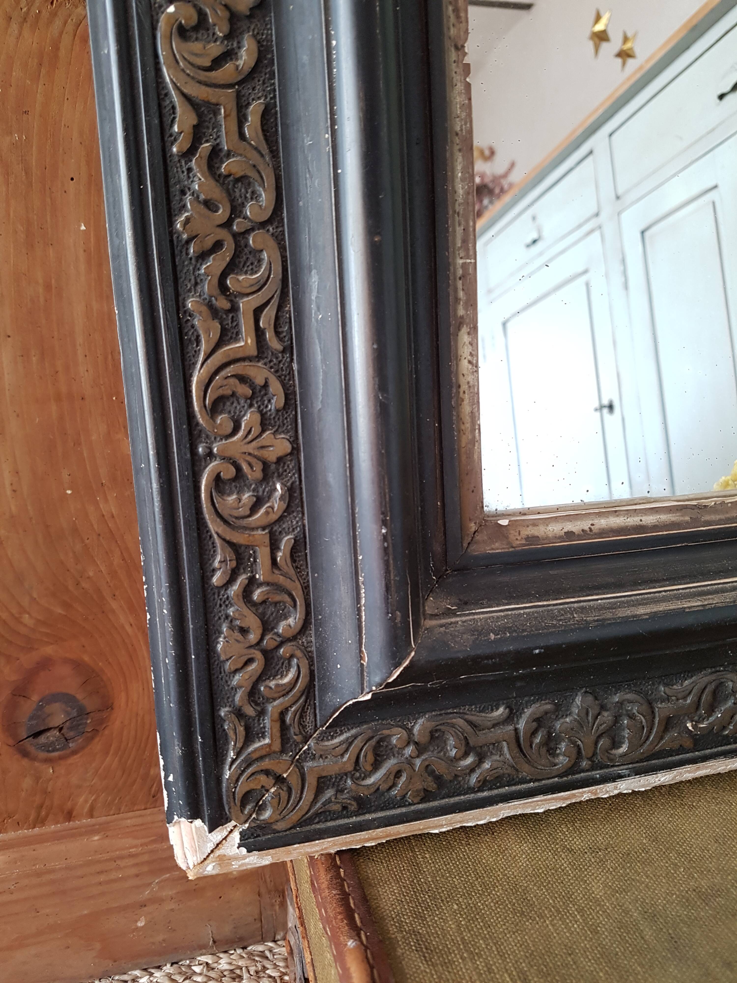 Black mirror Louis Philippe style, 104x79 cm