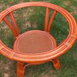 Rattan lounge table and smoked glass