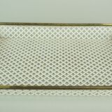 Vintage tray, perforated metal and brass, attr. to mathieu matégot 50s