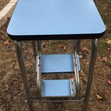 Flexible stool in vintage sky blue formica stepladder