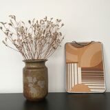 Vase en grès émaillé décor feuillage