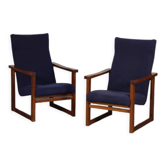 Paire de fauteuils en bois des années 1970