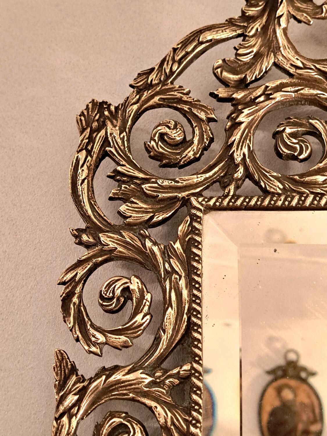 Paire d'appliques miroirs XIXème en bronze