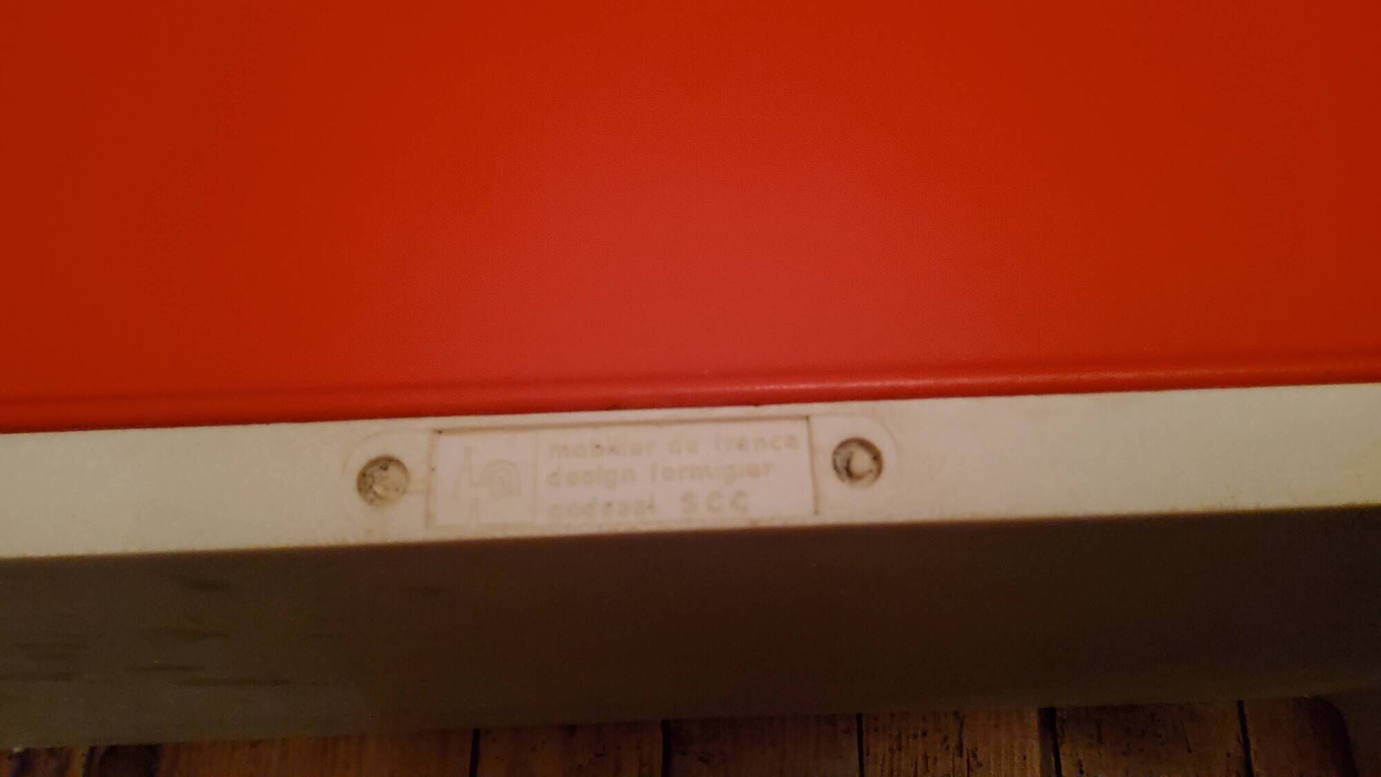 Set of 2 storage elements by E. Fermigier mobilier de France publisher 1970