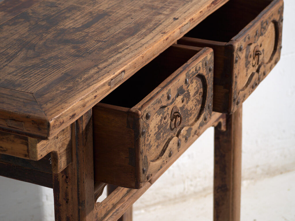 Old pine console with two drawers – China, circa 1930
