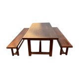 Table de ferme avec 2 bancs