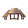 Table de ferme avec 2 bancs