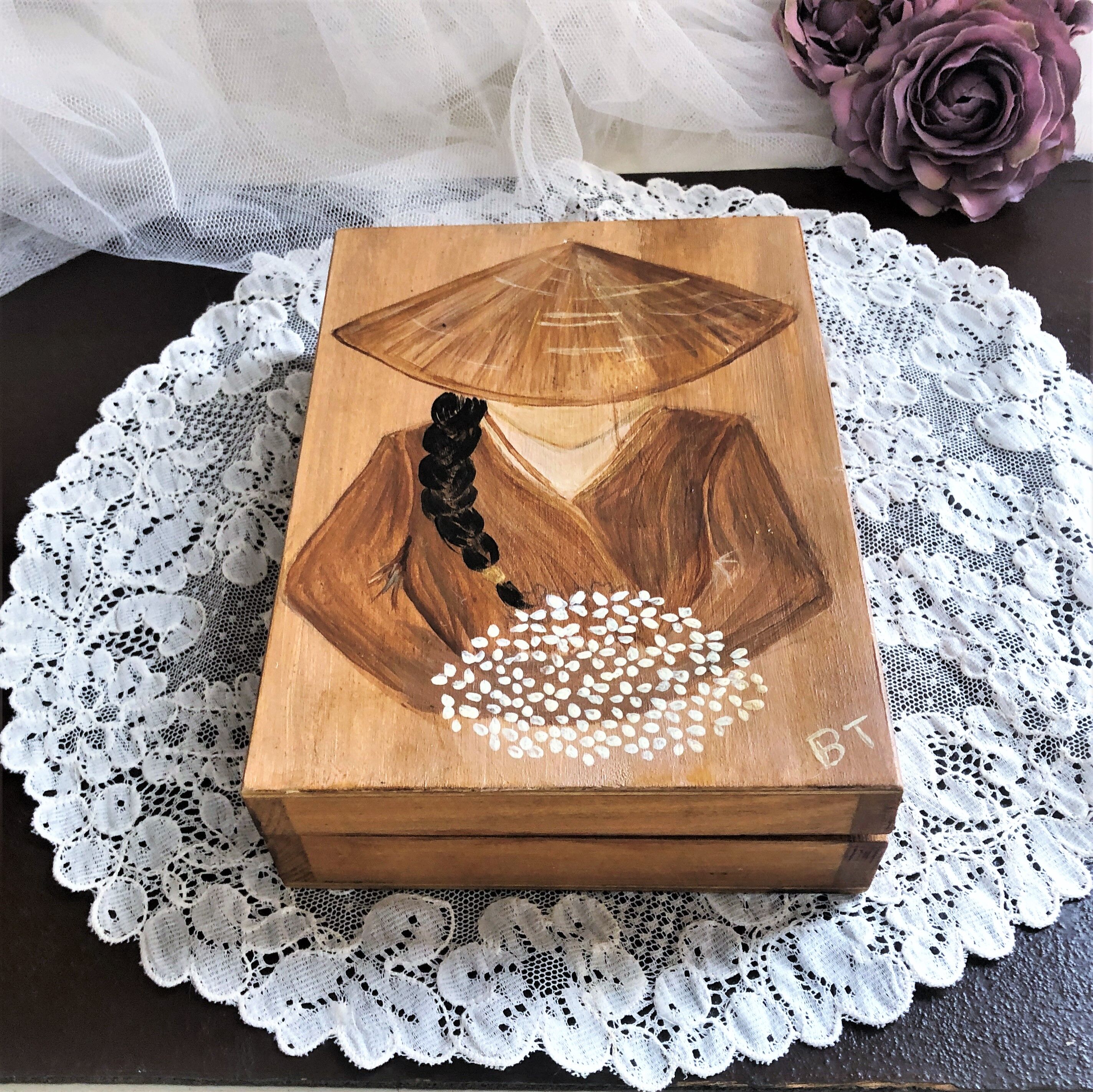 Wooden box for card games