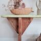 Banc de ferme ancien en bois assise verte patinée