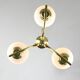 Mid-Century Italian Brass and Opaline Chandelier