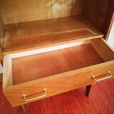 Bibliothèque commode vitrée vintage