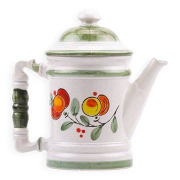 Vintage coffee pot Staffel Stoneware - German stoneware with hand-painted fruit and flower decoration - 1960s/70s