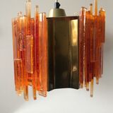 Claus Bolby brass plexiglas ceiling light