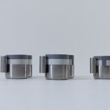 6 coffee cups porcelain and chrome Morinox Italy