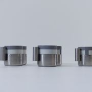 6 coffee cups porcelain and chrome Morinox Italy