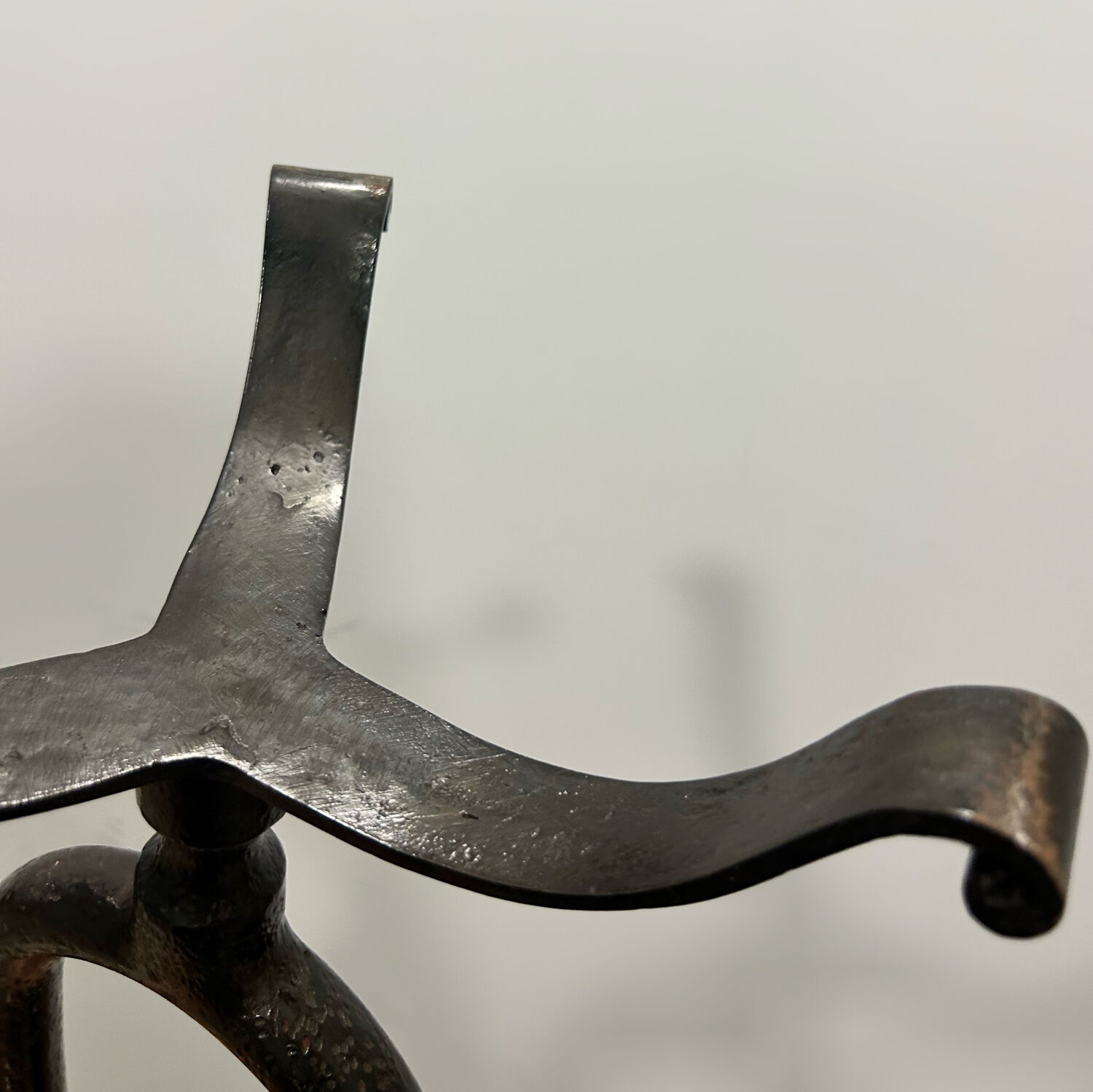 Brutalist wrought iron candlestick from the 70s