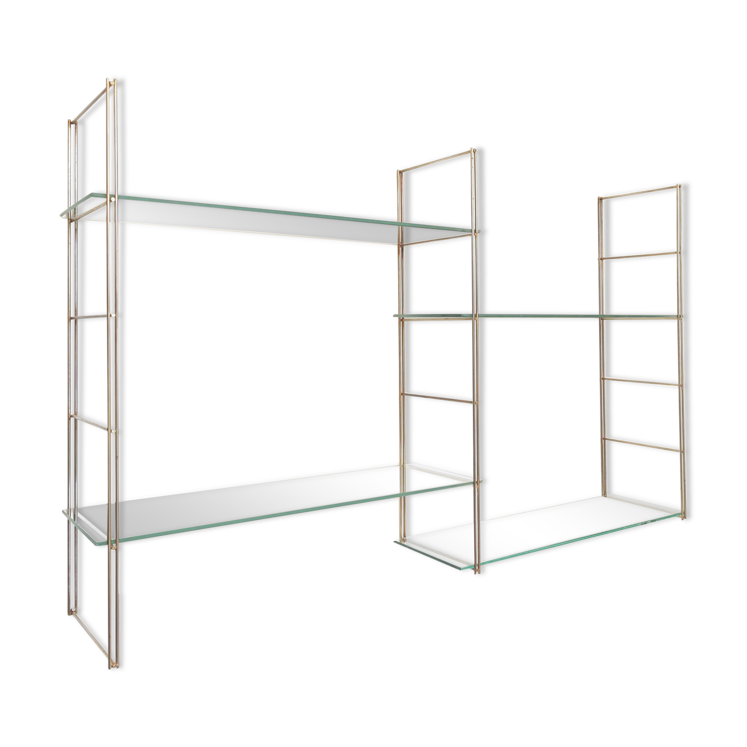Metal and glass wall shelf