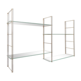 Metal and glass wall shelf