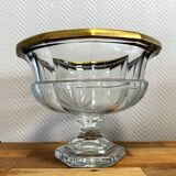 Cristalleries de Lorraine: large faceted bowl on crystal pedestal