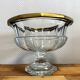 Cristalleries de Lorraine: large faceted bowl on crystal pedestal