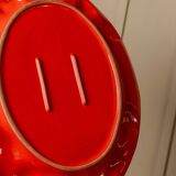 XL red ceramic plate oval 1980s - fruit relief - Mid Century design - Italian craftsmanship
