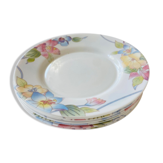 6 assiettes fleuries vintage