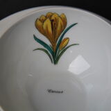 6 CUPS and undercups in NBD Limonges porcelain, hand illuminated, floral patterns
