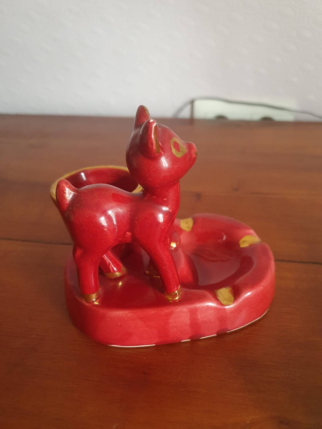 Bambi fawn cigarette holder ashtray in vintage Vallauris ceramic