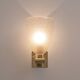 Pair of Murano Pulegoso Glass and Brass Wall Sconces, Italy