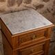 Louis XVI style bedside chest of drawers, marble top, late 19th century.